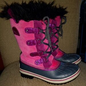 Sorel Joan of Arc Pink Winter Boots with Fur Size 4